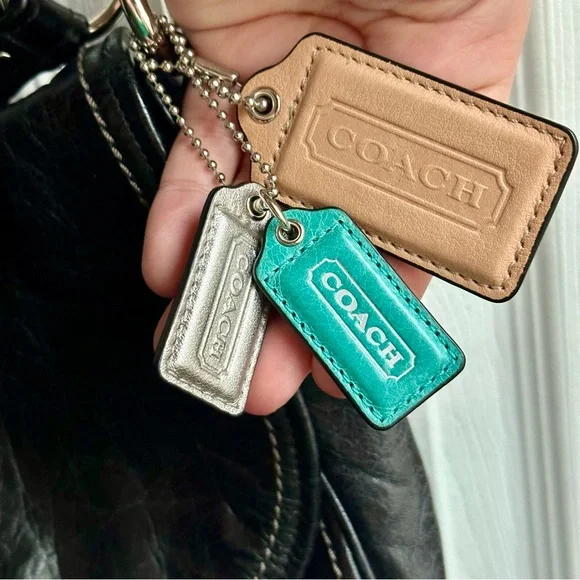 Coach Black Leather Shoulder Bag with Silver Accents - Picture 3 of 12